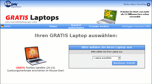 Freepay (Laptop kostenlos): iPod bestellen