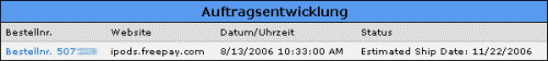 Freepay (Laptop kostenlos): iPod Estimated Ship Date: 11/23/2006