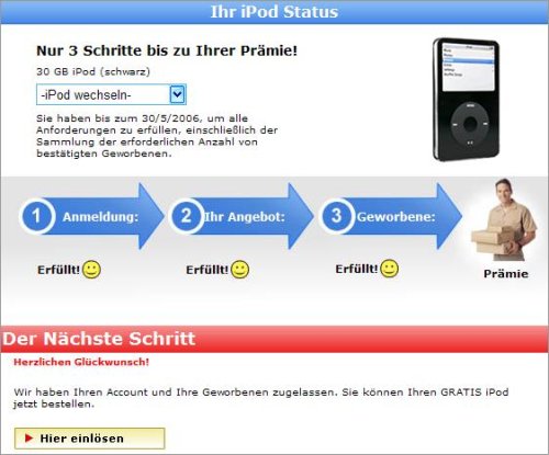 Freepay (Laptop kostenlos): iPod bestellen